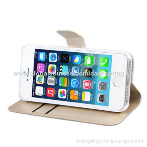 Leather Case for iPhone 5S/5/4S, with Stand Function